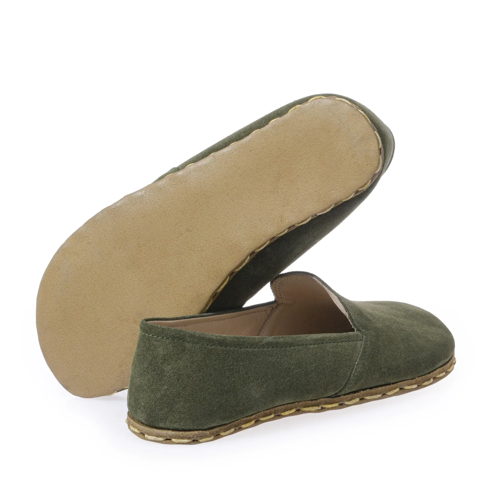 Women's Green Suede Leather Barefoot Loafer – Grounding Sole - Image 7