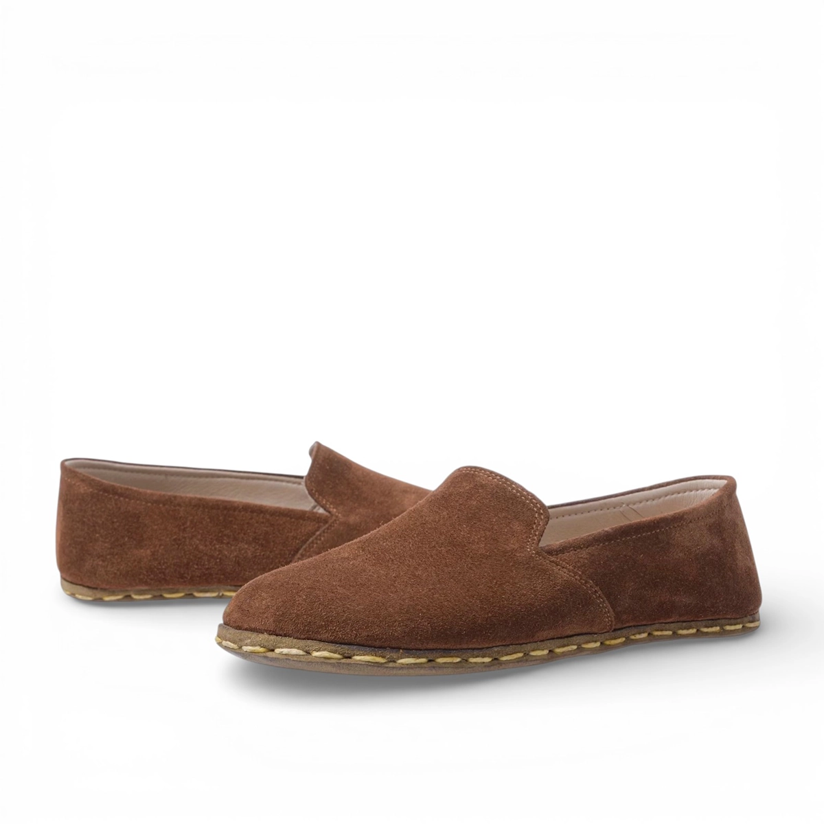 Brown Barefoot Loafer Women's Suede Leather – Grounding Sole - Image 3