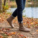 Men’s Taupe Barefoot Lace-Up Boots – Leather Sole, Genuine Leather