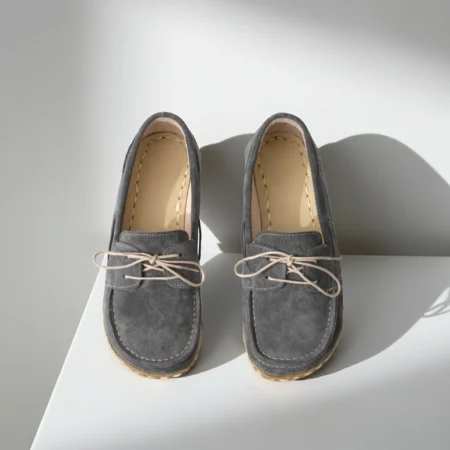 Kadın Gri Süet Barefoot Makosen - Topraklamalı