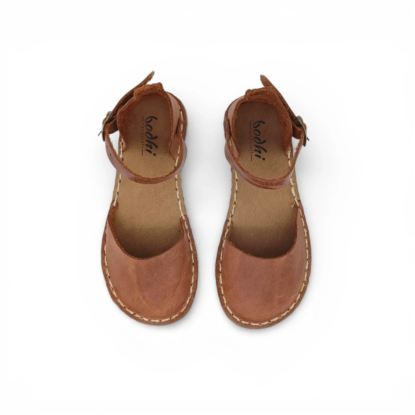 Brown Leather Barefoot Women's Sandals – Handmade - Image 2