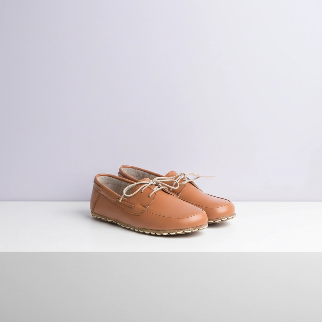 Women’s Barefoot Lace-Up Moccasin – Tan Color | Earthing