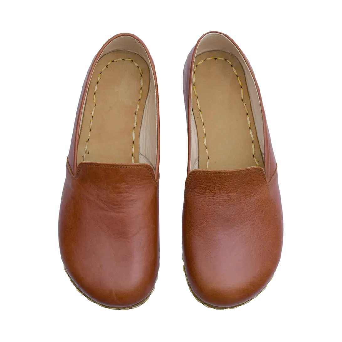 Women's Brown Leather Barefoot Loafer – Handmade, Grounding Sole - Image 2