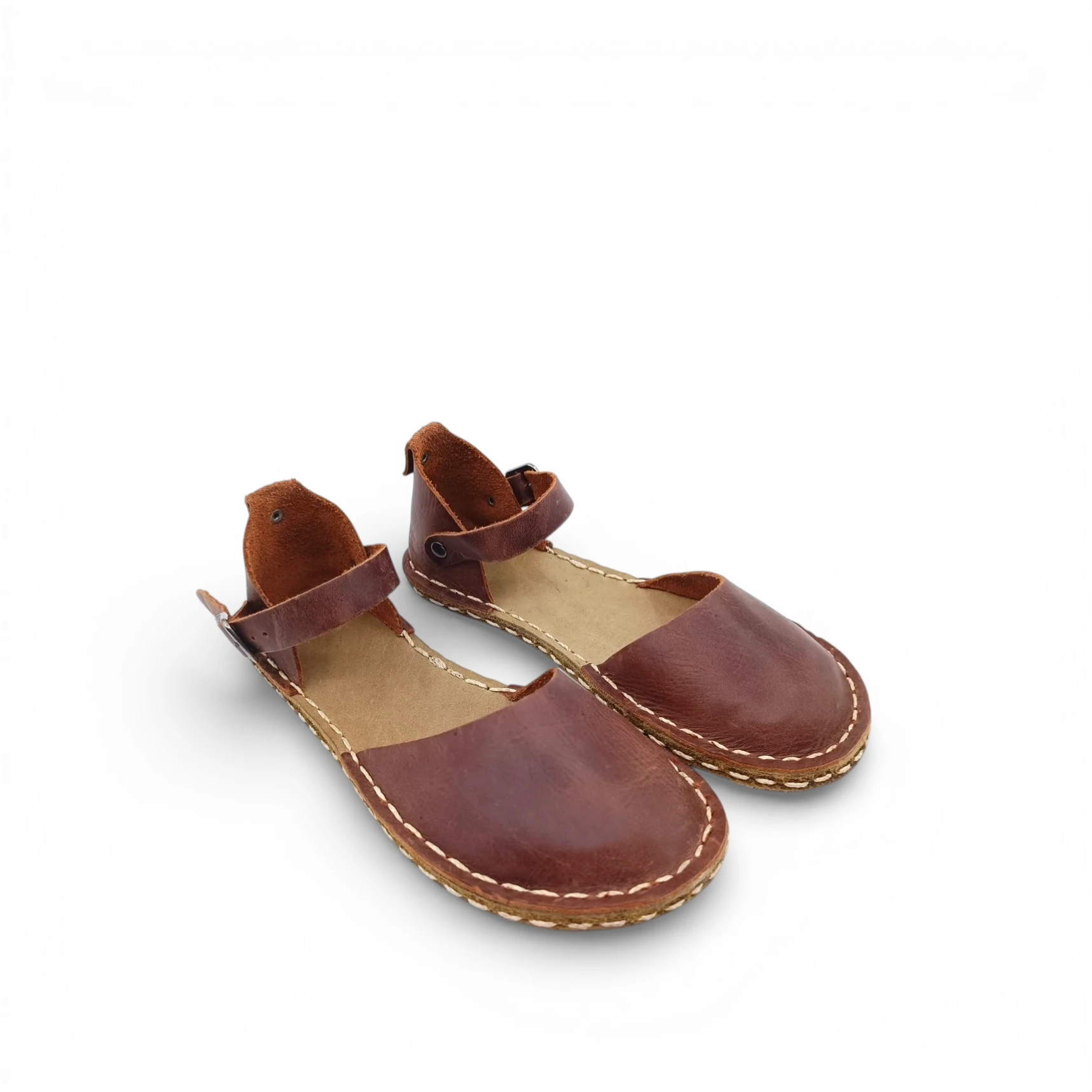 Women's Dark Brown Leather Barefoot Sandals – Minimalist Handmade - Image 3