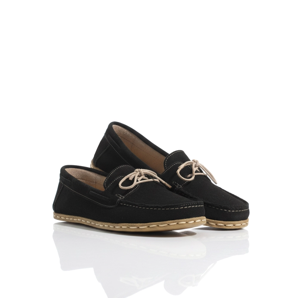 Women’s Handmade Barefoot Black Suede Moccasins – Grounding Sole - Image 2