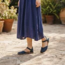 Kadın Hakiki Lacivert Deri Barefoot Sandalet – Topraklamalı Taban | Doğal Adımların Yeni Konforu