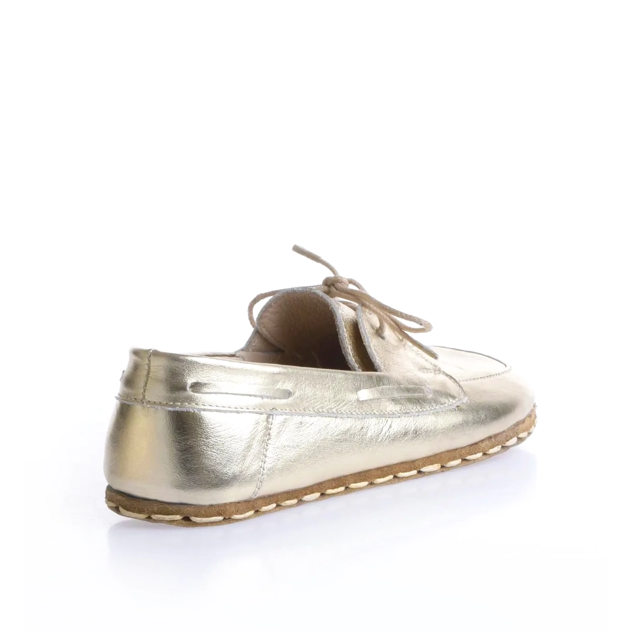 Women’s Lace-Up Grounding Barefoot Moccasins – Gold - Image 4