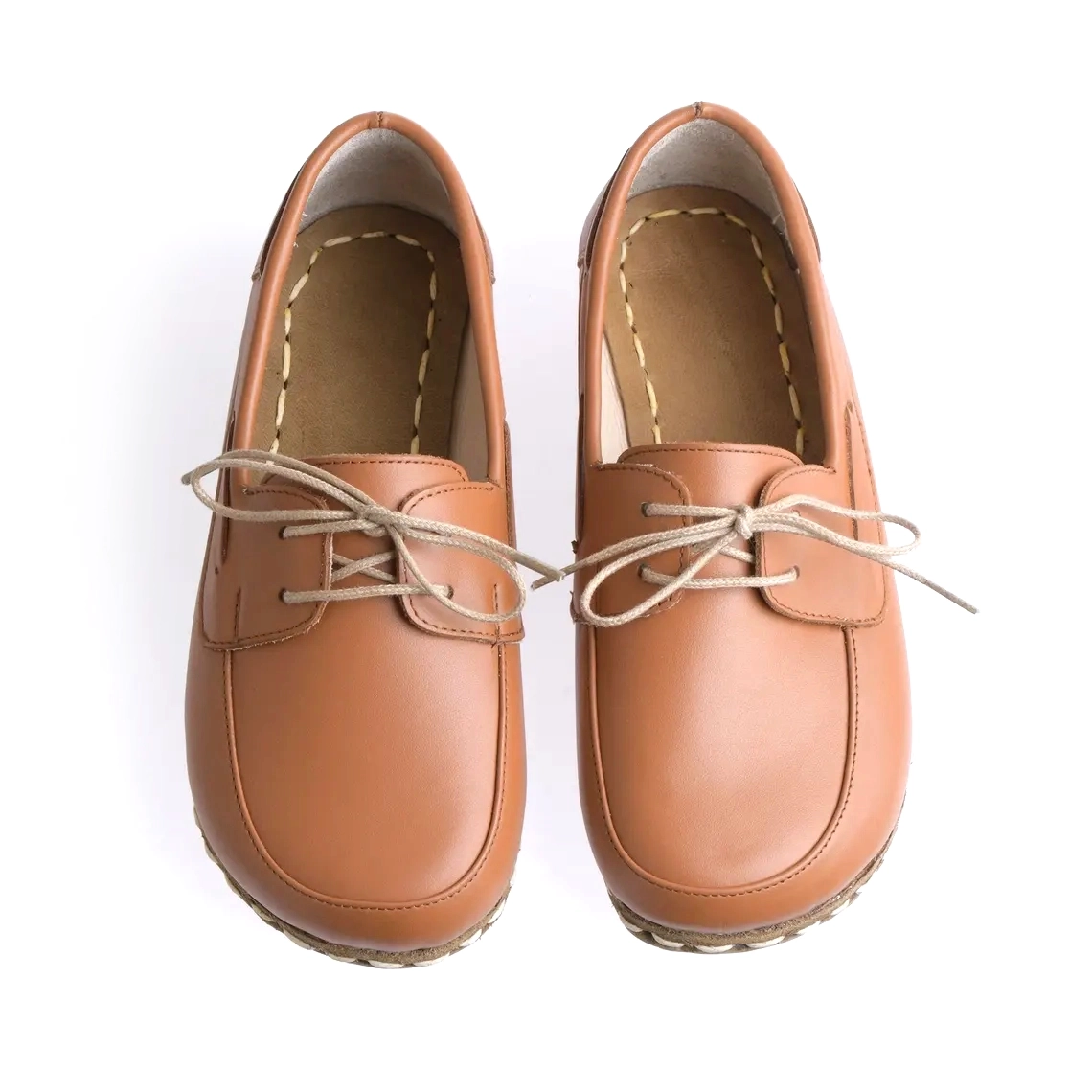 Women’s Barefoot Lace-Up Moccasin – Tan Color | Earthing - Image 3