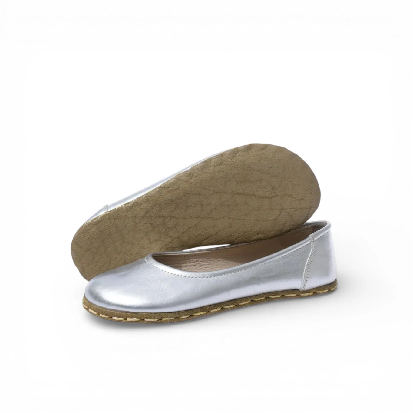 Barefoot Flats Silver Leather Women's – Grounding - Image 4