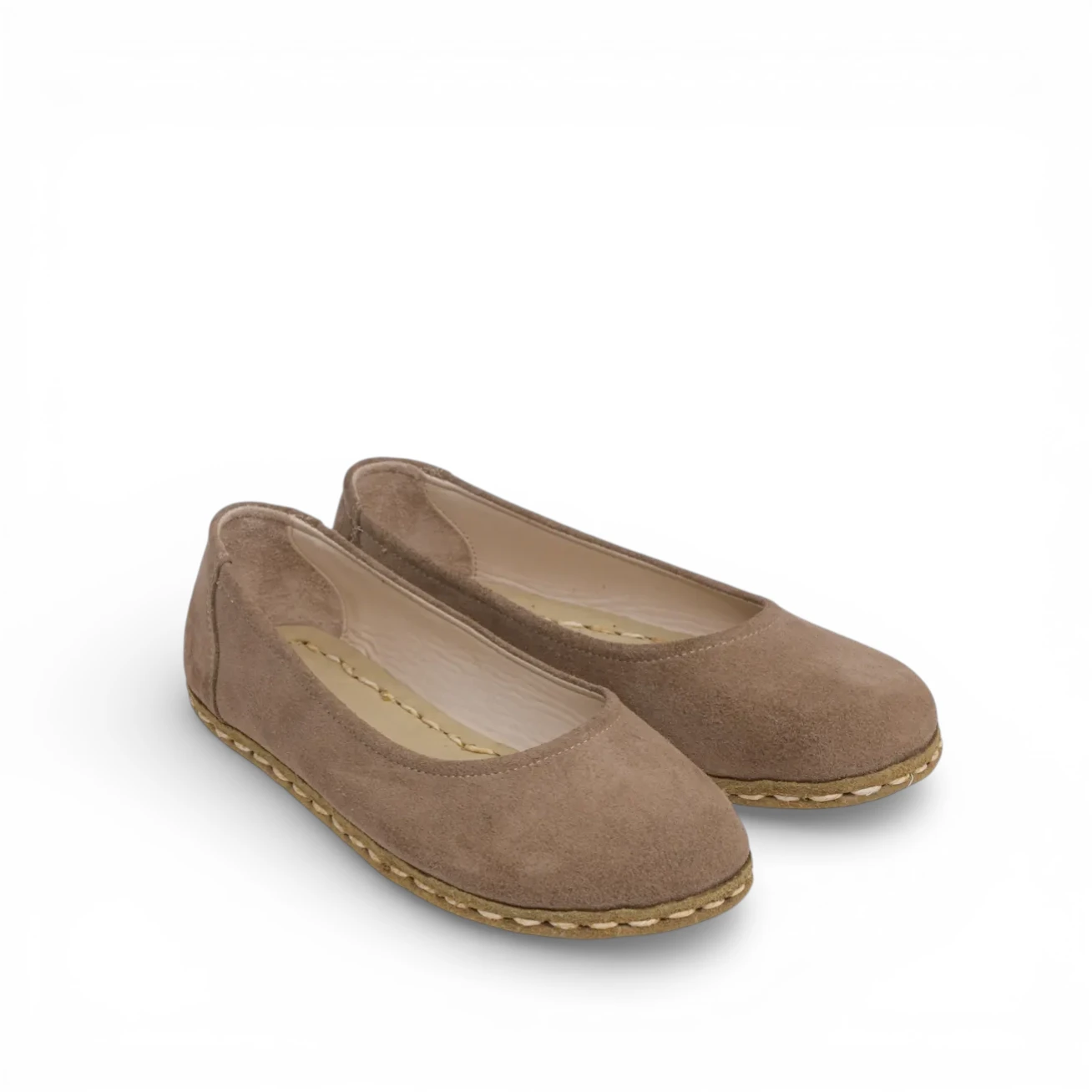 Barefoot Babet Kadın Boz Rengi Süet Deri – Topraklama Taban - Görsel 3