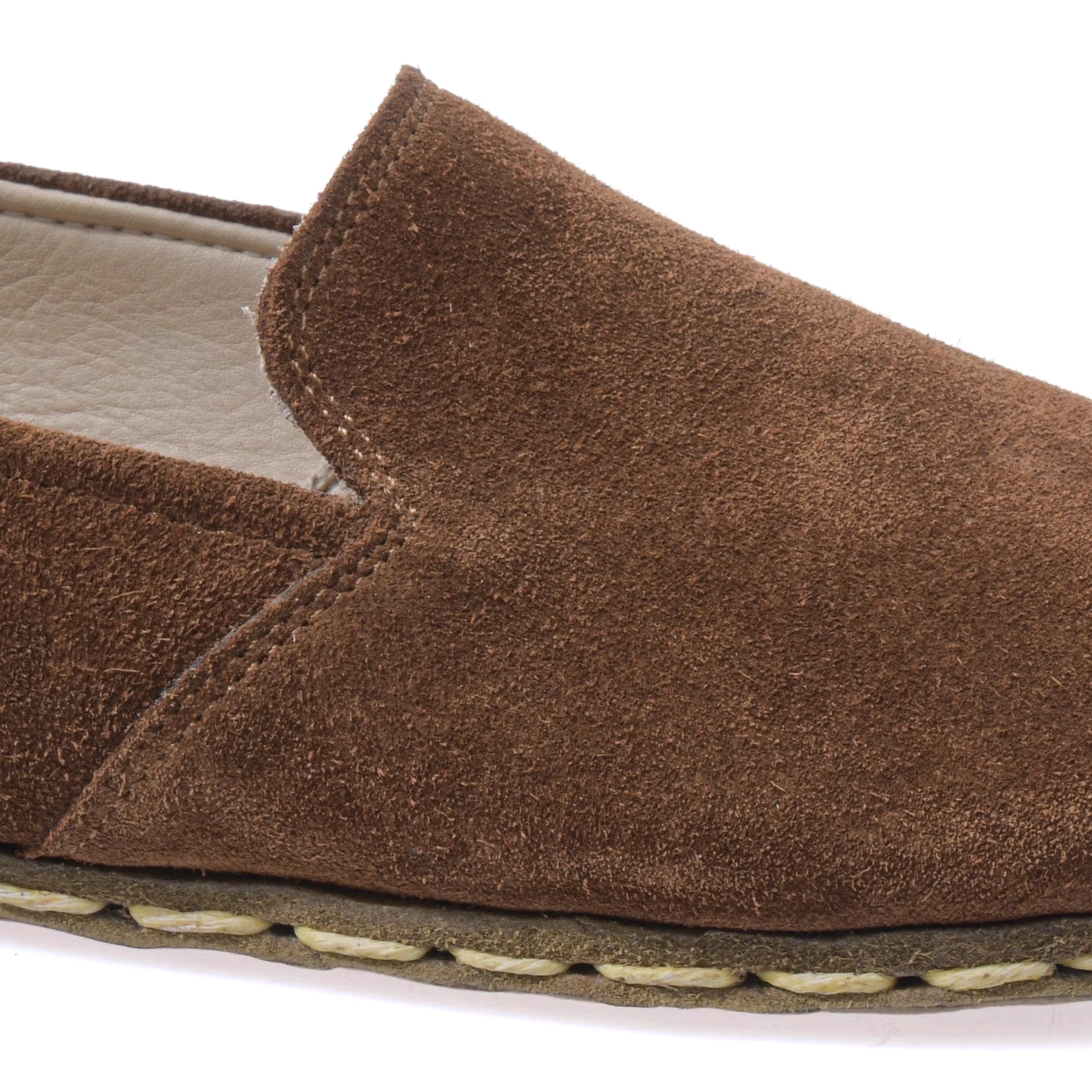 Brown Barefoot Loafer Women's Suede Leather – Grounding Sole - Image 4