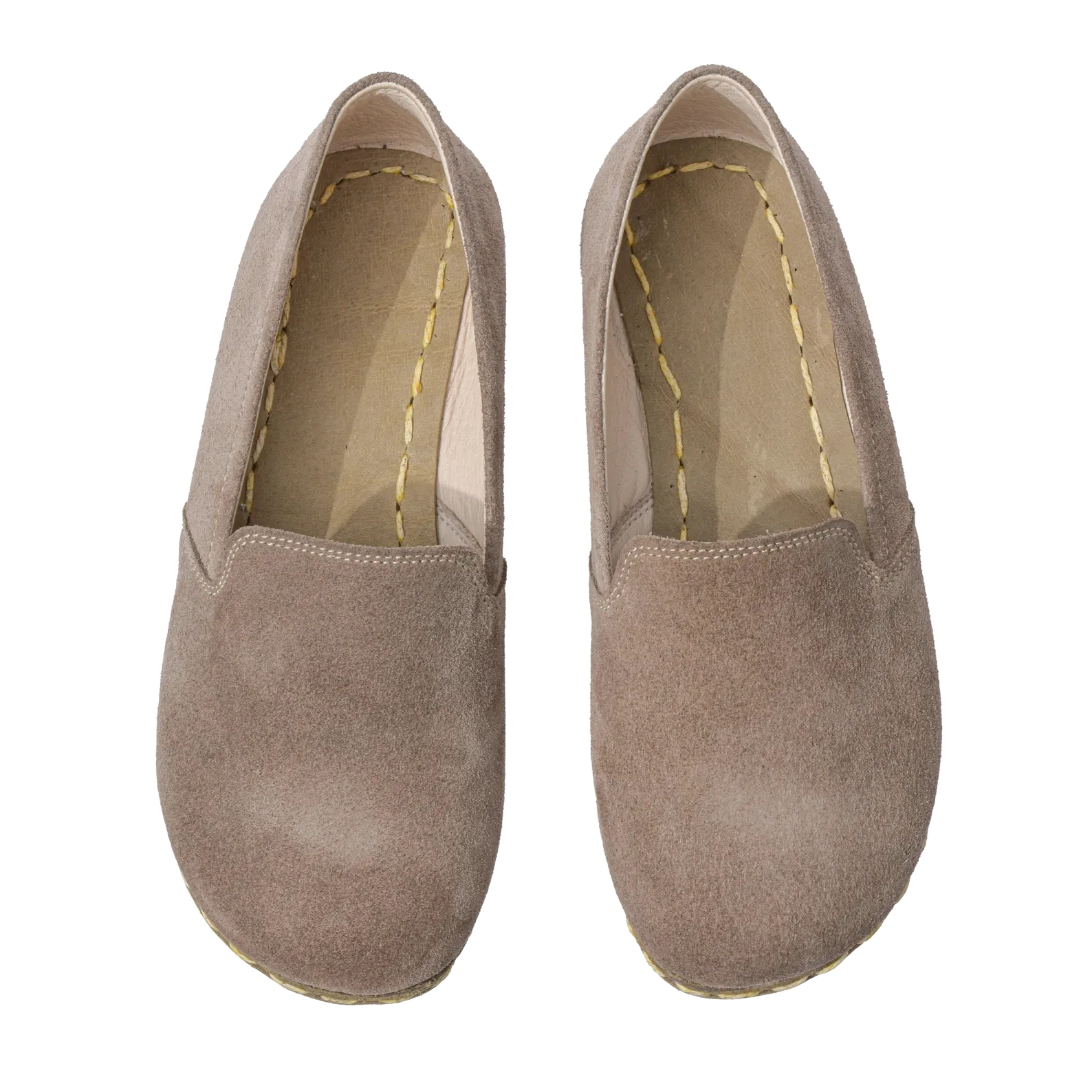 Women's Taupe Suede Leather Barefoot Loafer – Grounding Sole - Image 2