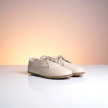 Women's Beige Barefoot Oxford Shoes - Grounded