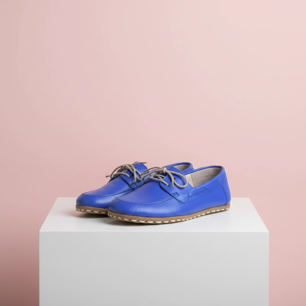 Blue Women's Laced Grounding Barefoot Moccasins