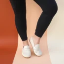 Women's Beige Barefoot Penny Loafer - Grounding Sole