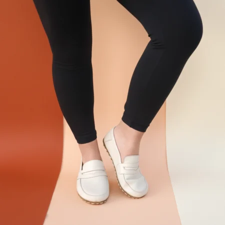 Kadın Bej Barefoot Penny Loafer - Topraklamalı Taban
