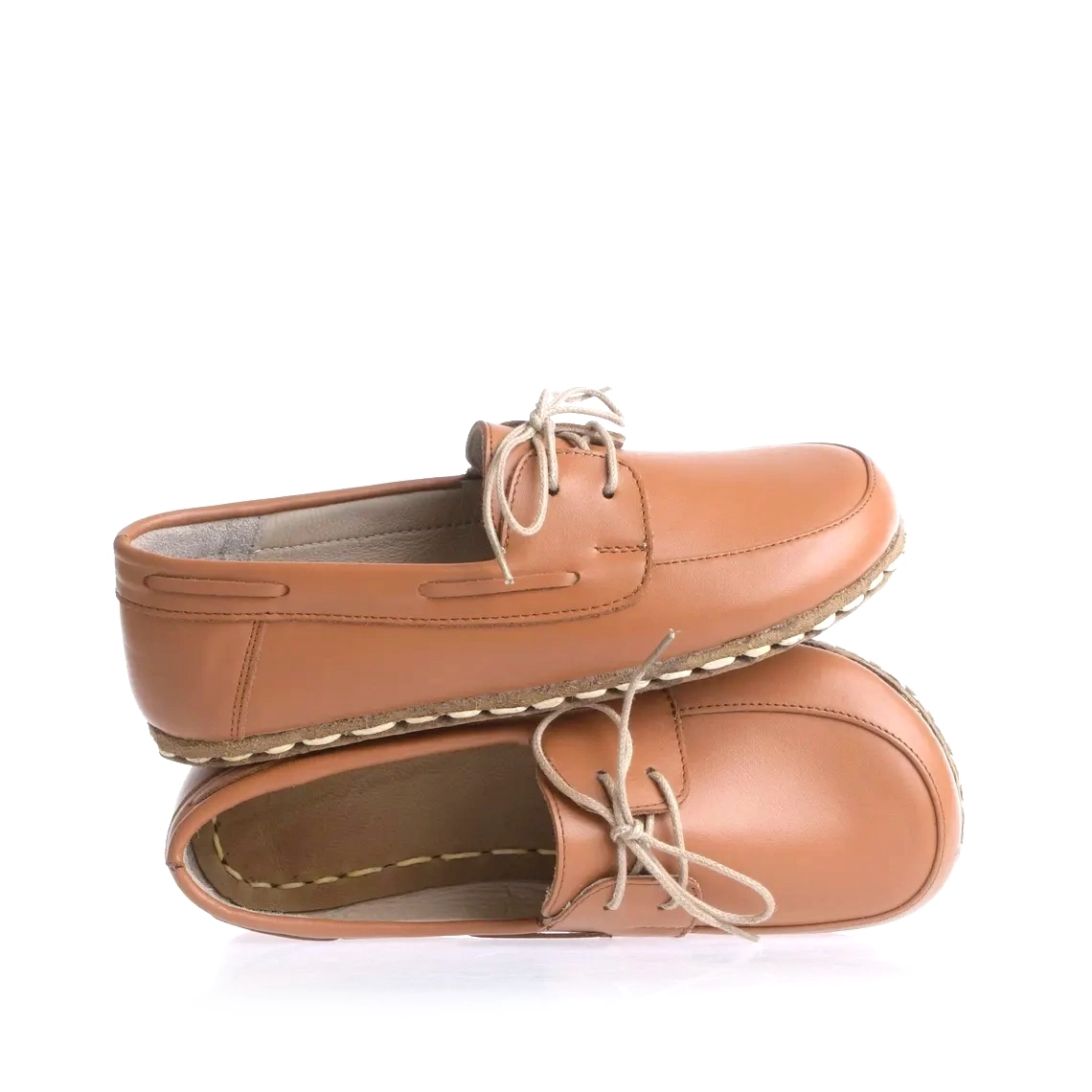 Women’s Barefoot Lace-Up Moccasin – Tan Color | Earthing - Image 2