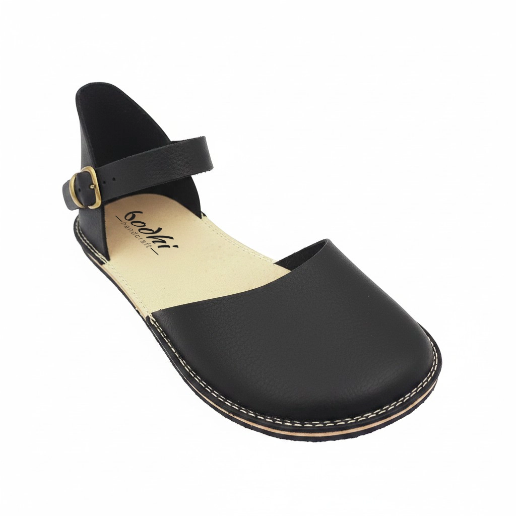 Black Minimalist Barefoot Women's Sandals | Rubber Sole - Image 6