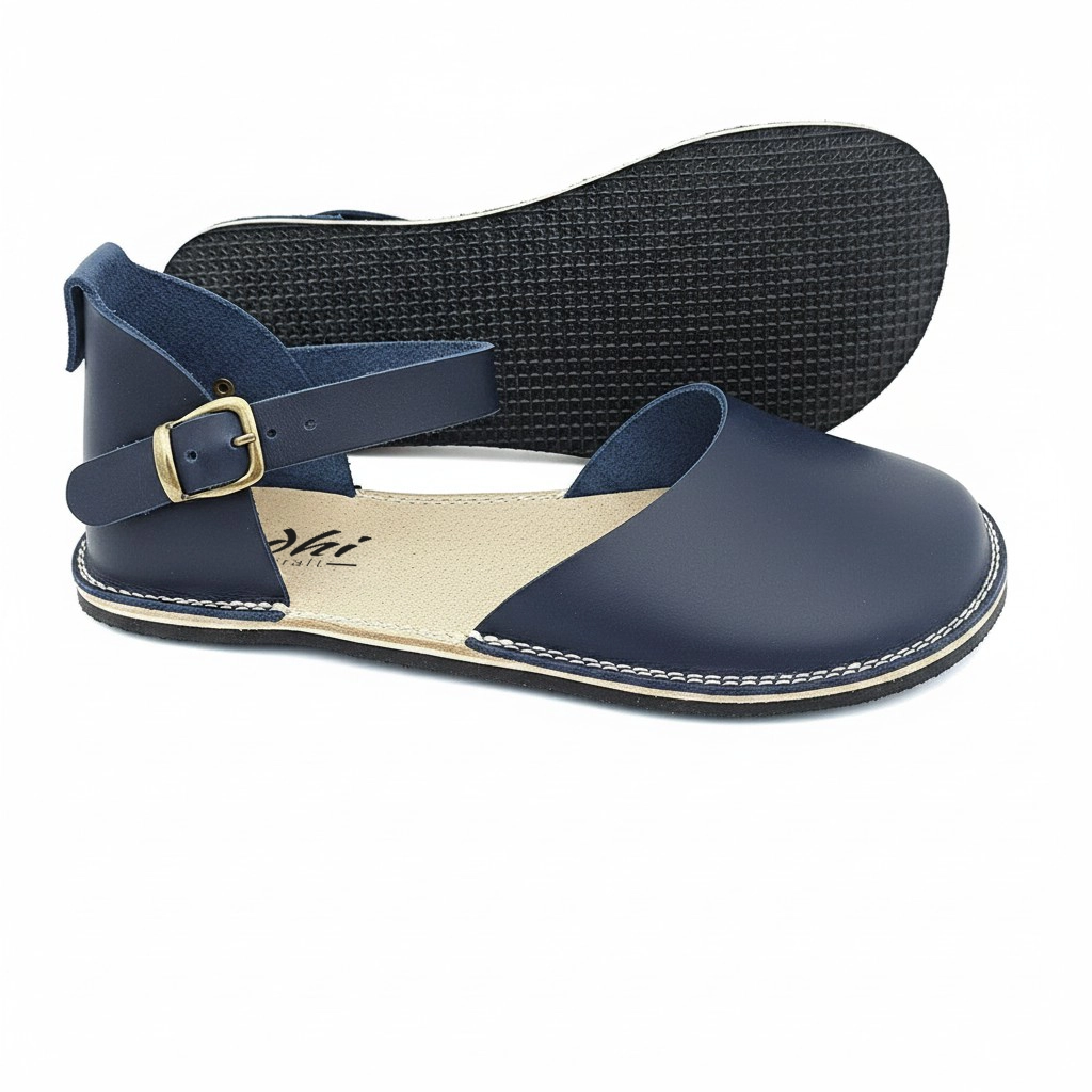 Lacivert Minimalist Kadın Barefoot Sandalet | Kauçuk Taban - Görsel 5