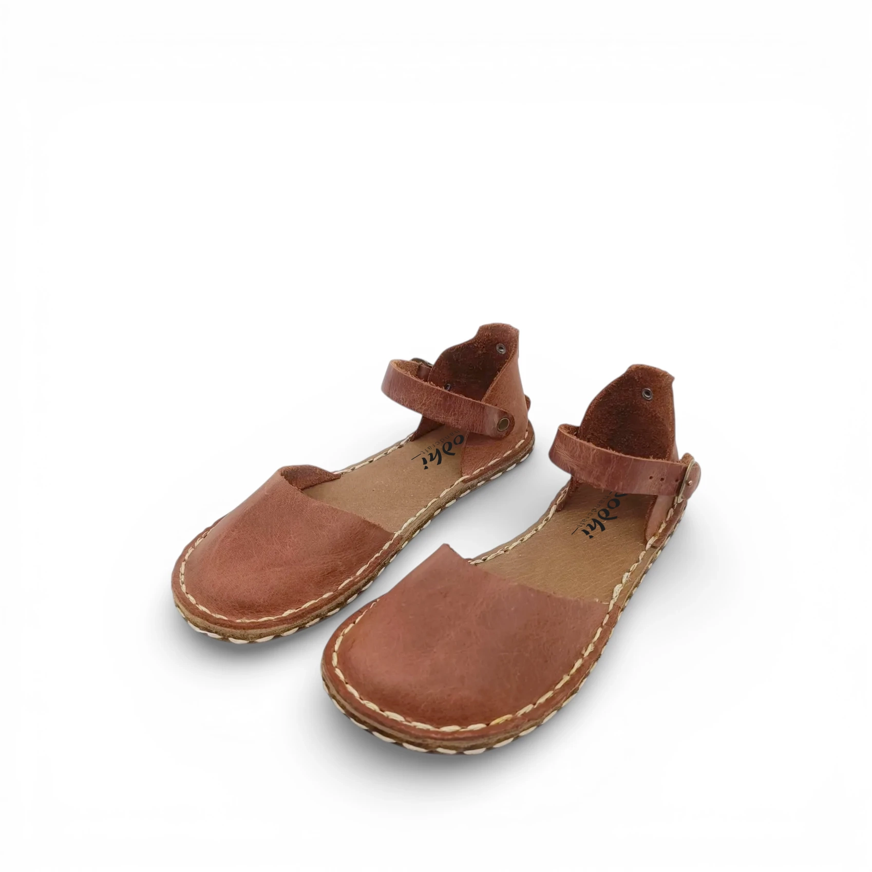 Brown Leather Barefoot Women's Sandals – Handmade - Image 5