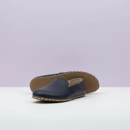 Kadın Siyah Deri El İmalatı Barefoot Loafer – Topraklama Taban