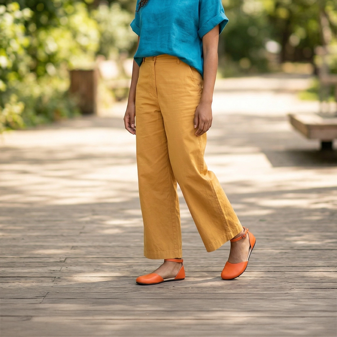 Women's Orange Leather Barefoot Rio Sandals – Minimalist Design