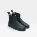 Women’s Olive Green Barefoot Lace-Up Boots – Genuine Leather, Handmade - Black