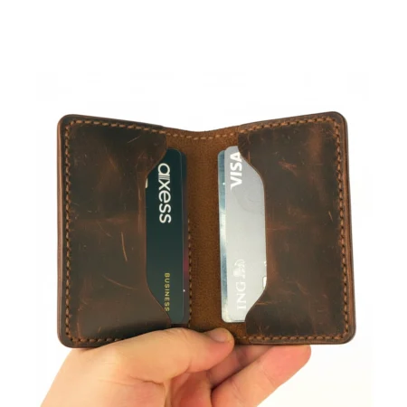Kahverengi Deri Kartlık Cüzdan 6 Bölmeli | Özel Tasarım El İmalatı - Unisex