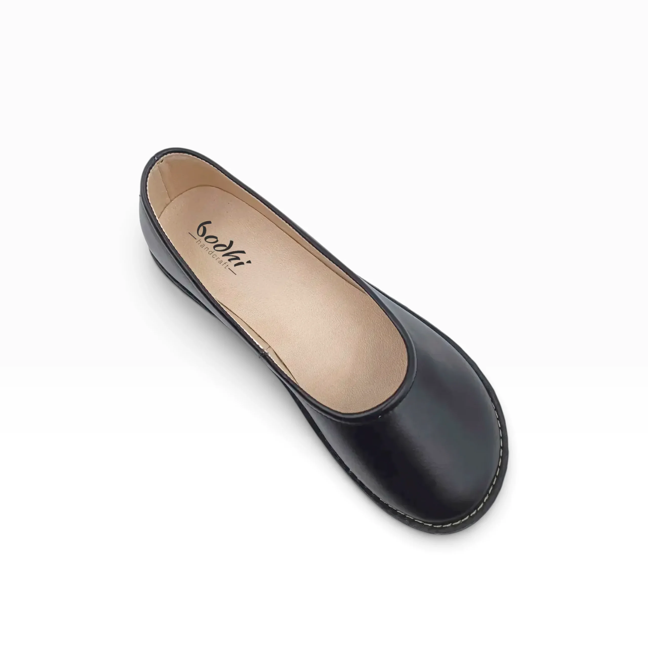 Women’s Barefoot Black Ballet Flat Shoes – Genuine Leather & Rubber Sole | Handmade - Image 2
