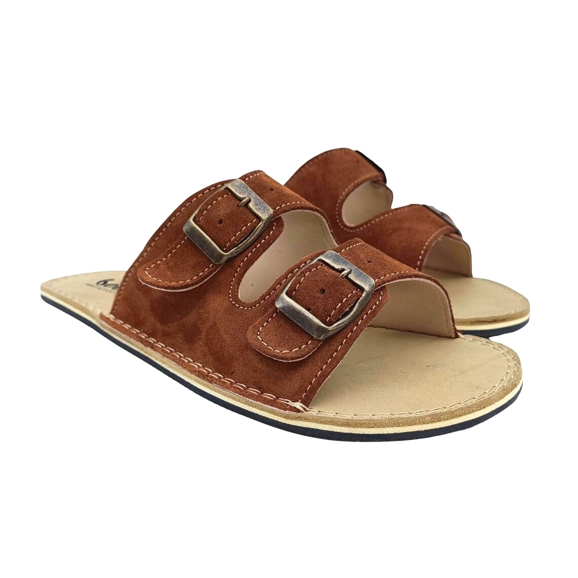 Kahverengi Süet Deri Kadın Barefoot Minimalist Terlik | El İmalatı - Görsel 6