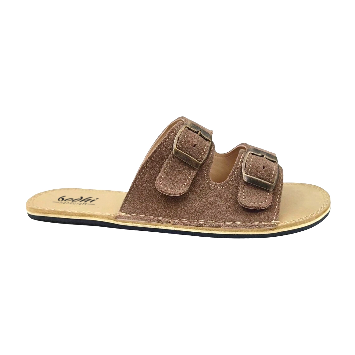 Barefoot Everyday Women's Slippers in Taupe Suede Leather | Handmade - Image 6