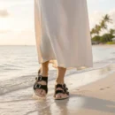 Women's Black Suede Leather Barefoot Double Strap Sandals | Rubber Sole