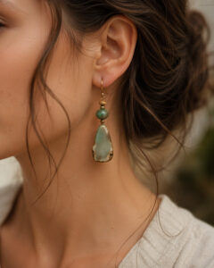 Doğal taş el yapımı küpeler