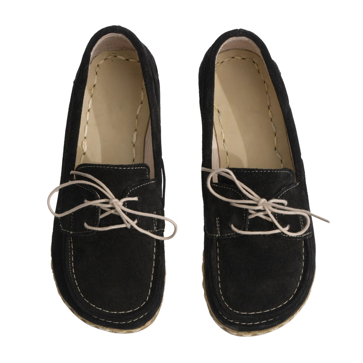 Women’s Handmade Barefoot Black Suede Moccasins – Grounding Sole - Image 3