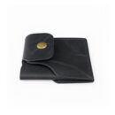 Minimalist Handmade Genuine Leather Wallet – Custom Three-Compartment | Unisex - Black