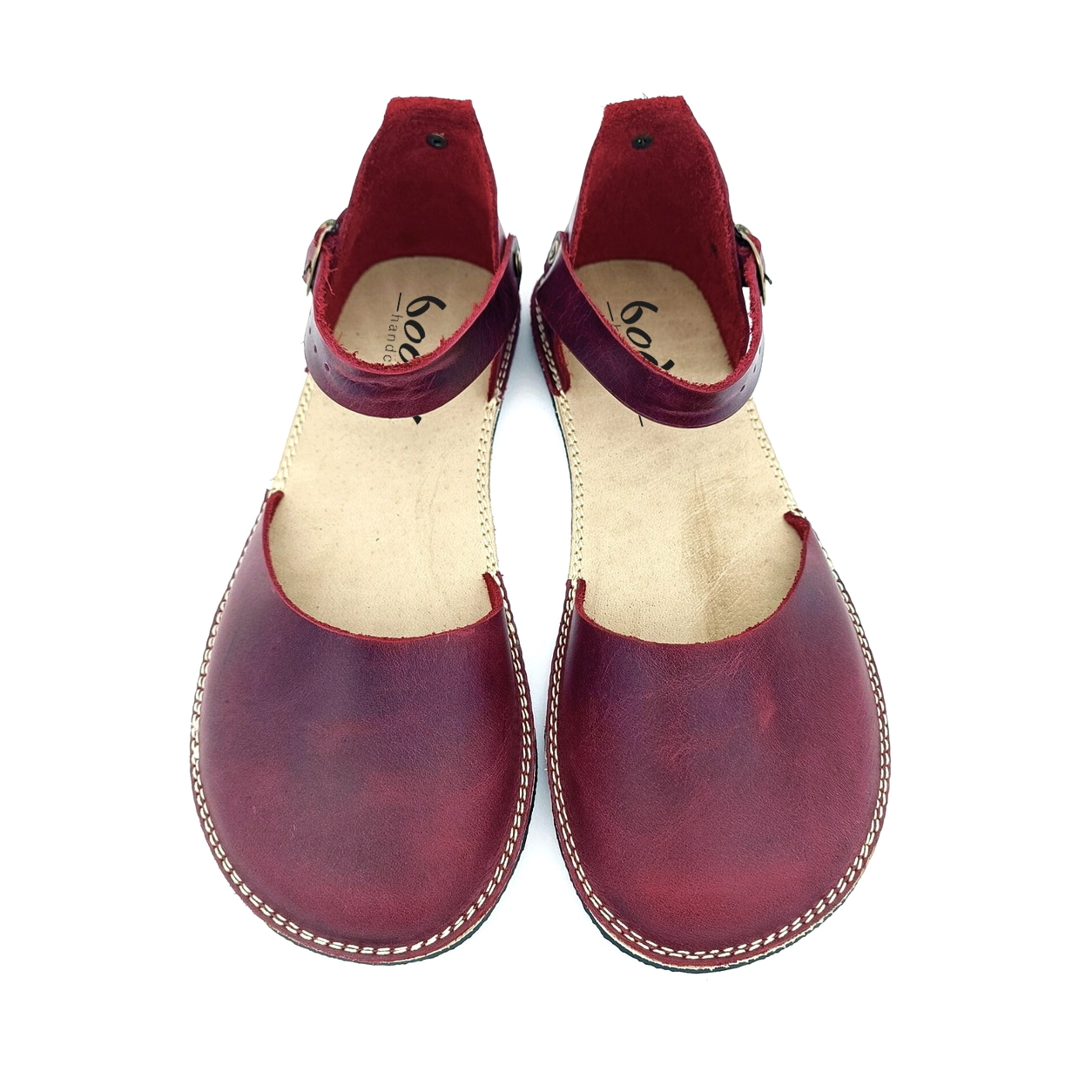 Bordo Minimalist Kadın Barefoot Sandalet | Kauçuk Taban - Görsel 5