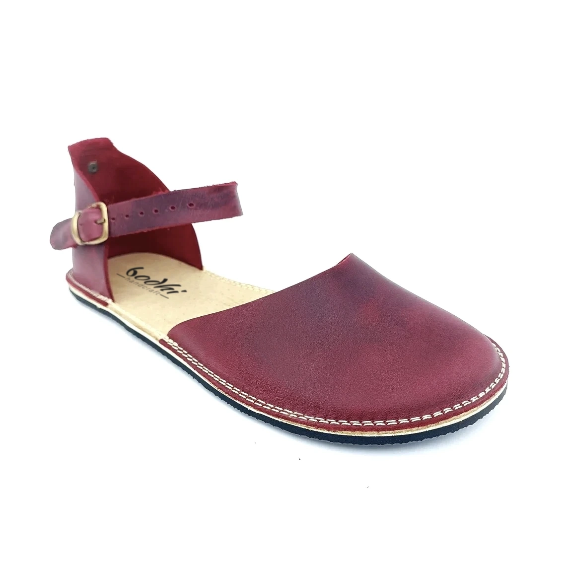Bordo Minimalist Kadın Barefoot Sandalet | Kauçuk Taban - Görsel 7