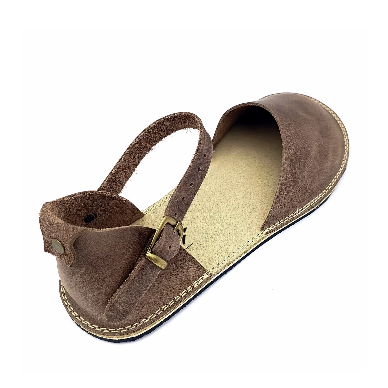Vizon Rengi Minimalist Kadın Barefoot Sandalet | Kauçuk Taban - Görsel 4