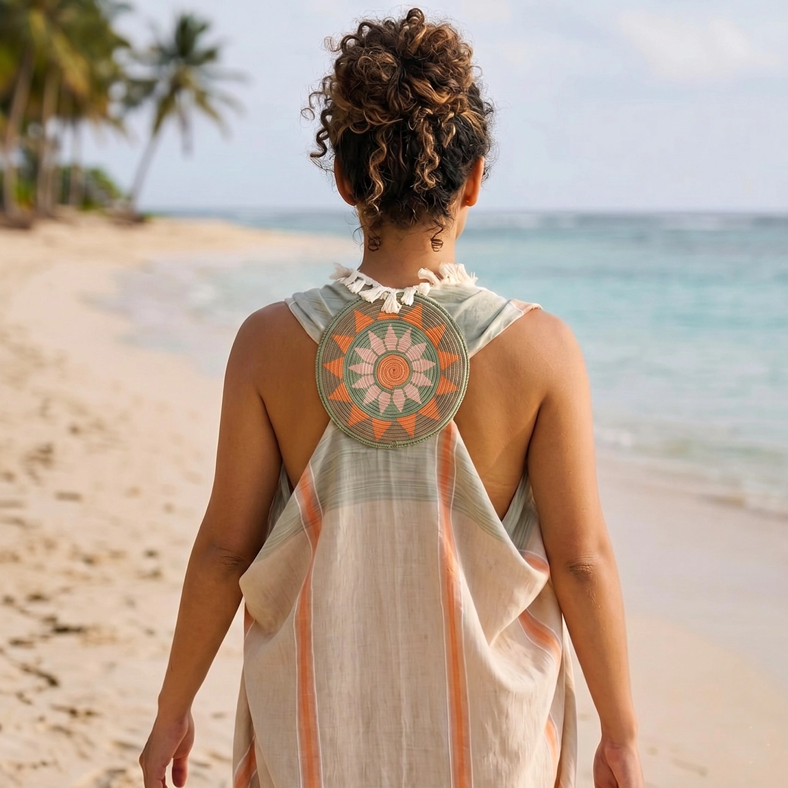 Wayuu Güneş Motifli Plaj Elbisesi – El İmalatı