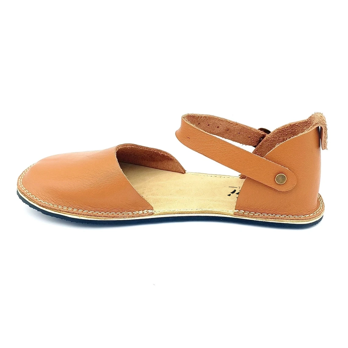 Taba Deri Minimalist Barefoot Kadın Sandaleti | Kauçuk Taban - Görsel 9