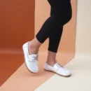 Women's Lace-Up Grounded Barefoot Moccasin - White